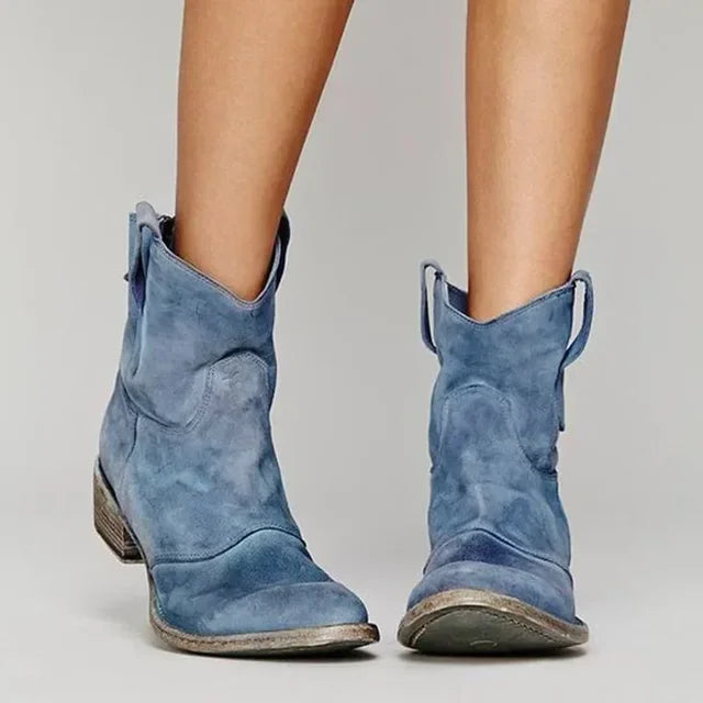 Bottes cowboy vintage à la cheville pour femme
