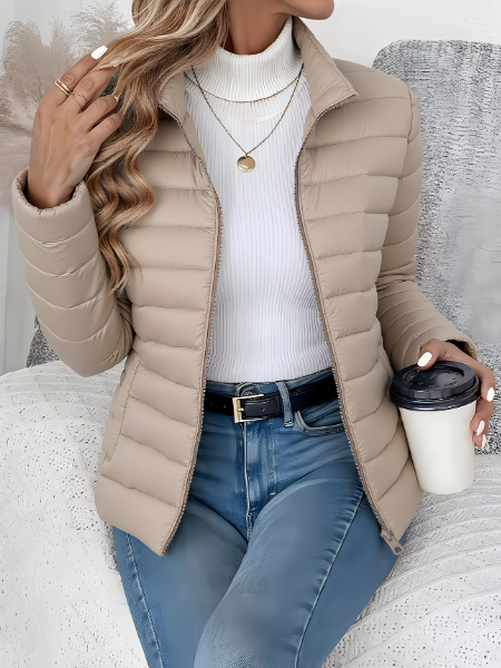 Veste matelassée légère à col montant pour femme