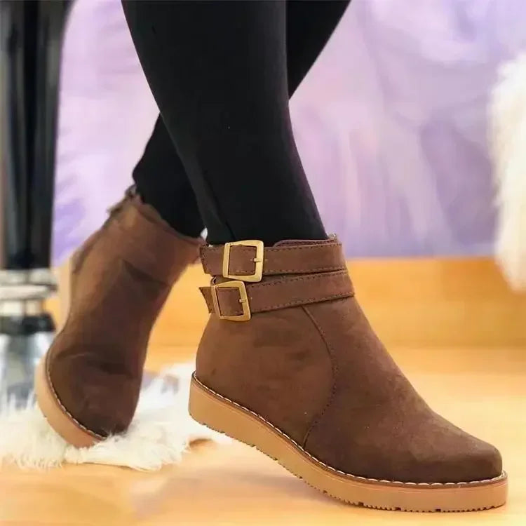 Bottines Femme Confort À Semelle Plateforme Et Zip Latéral