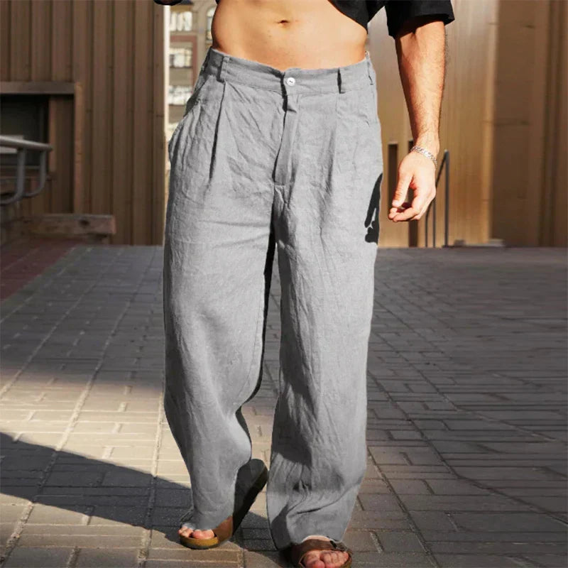 Pantalon En Lin Femme Fluide Et Léger Coupe Décontractée