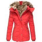 Parka Femme Hiver À Capuche Doublée De Fourrure