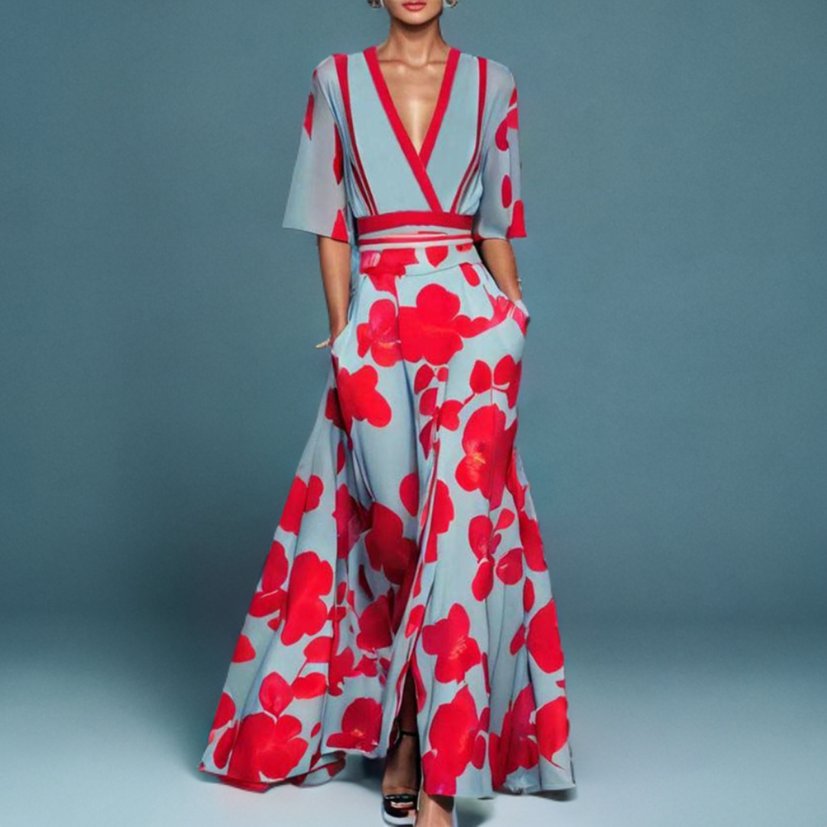 Robe à manches longues et coupe flatteuse pour femme