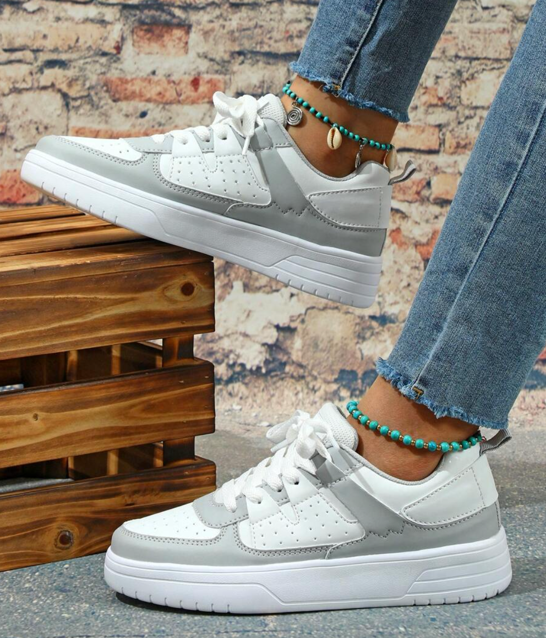 Baskets Femme À Imprimés Tendance Et Semelle Confort