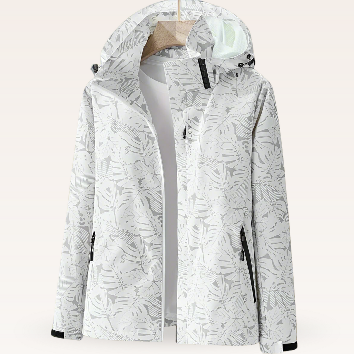 Veste Imperméable Femme À Capuche Et Poches Zippées