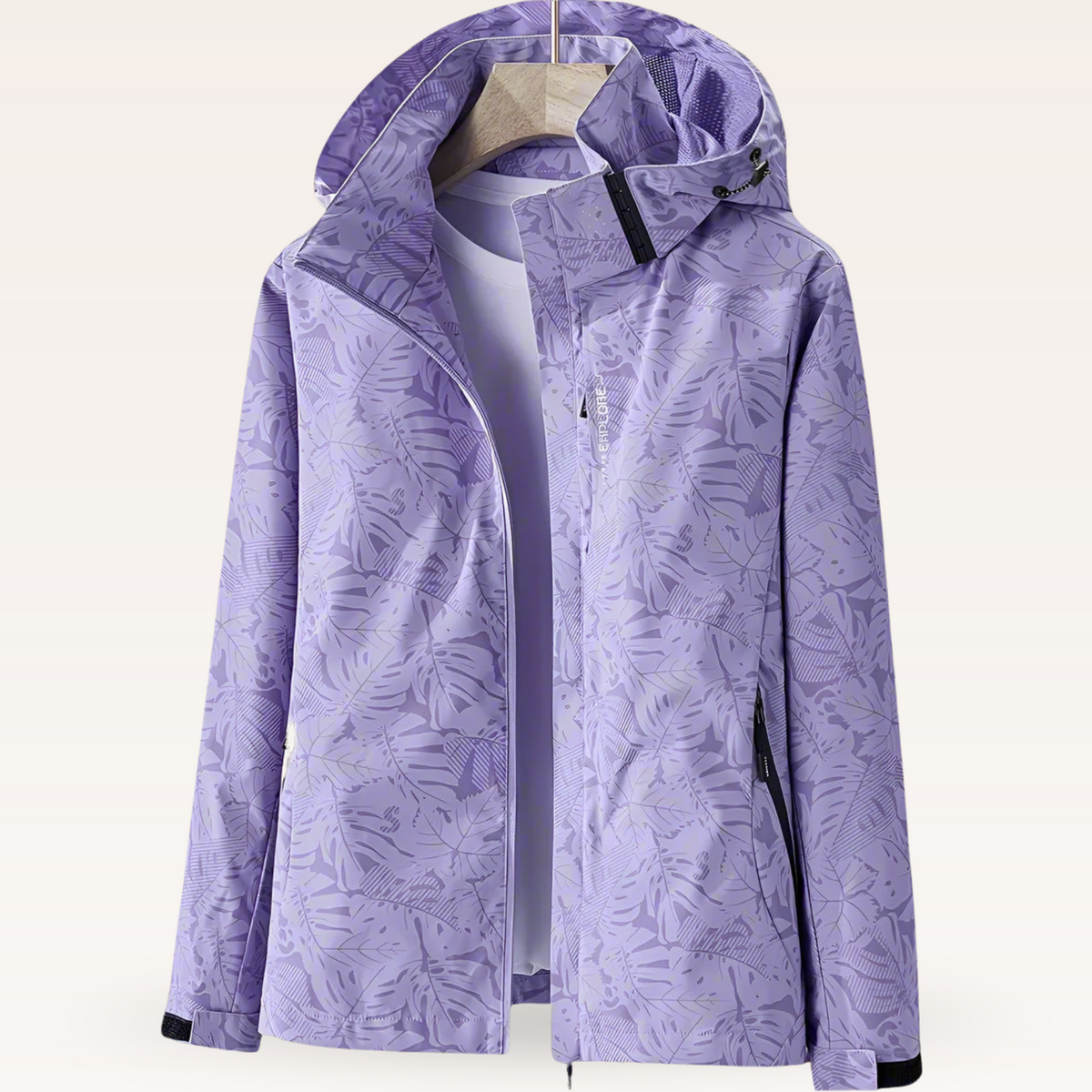 Veste Imperméable Femme À Capuche Et Poches Zippées