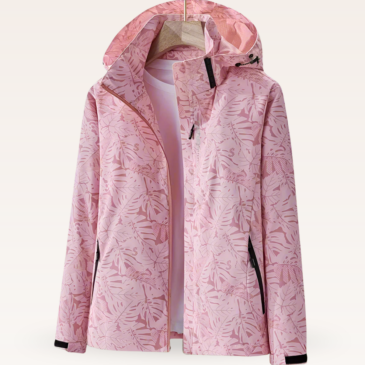 Veste Imperméable Femme À Capuche Et Poches Zippées