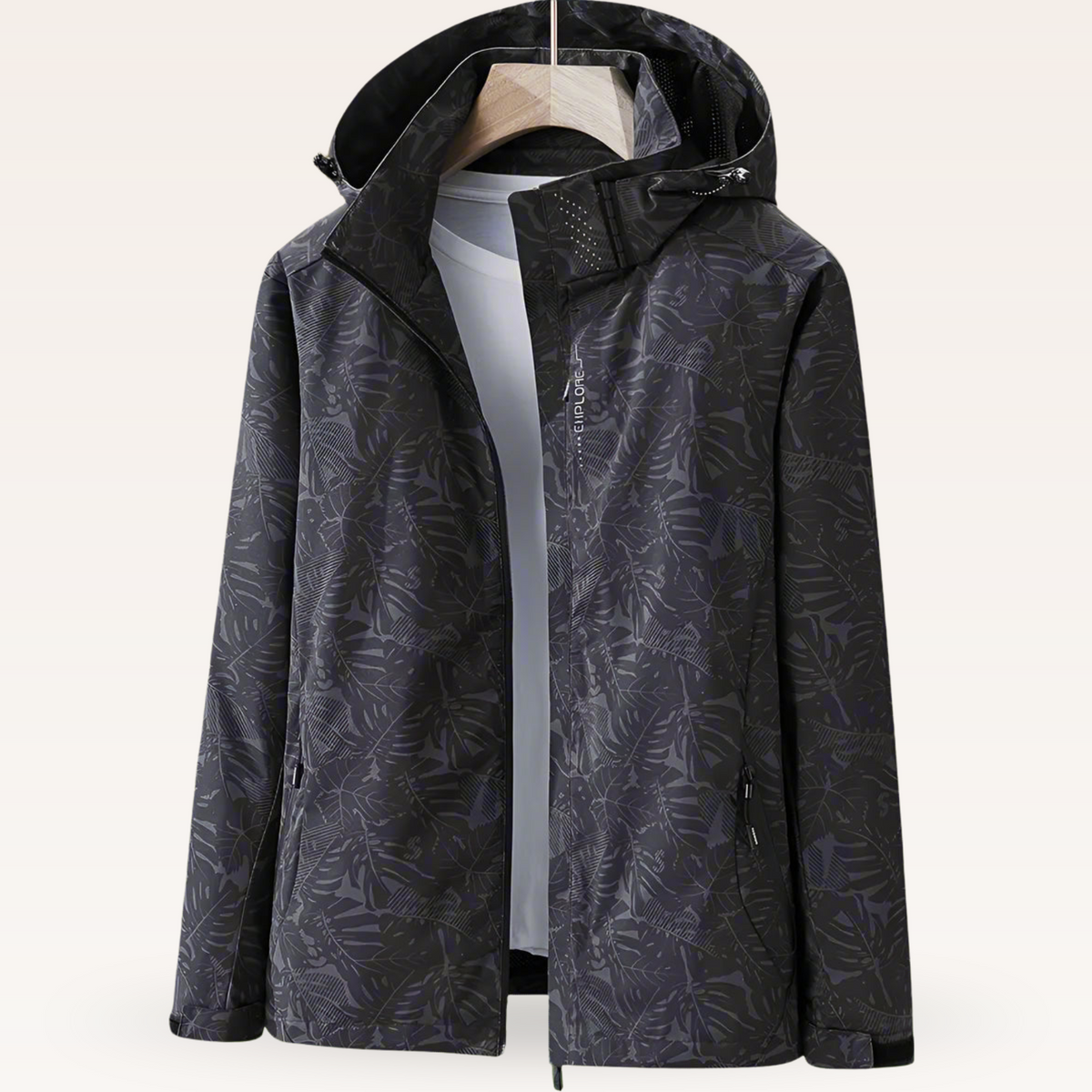 Veste Imperméable Femme À Capuche Et Poches Zippées