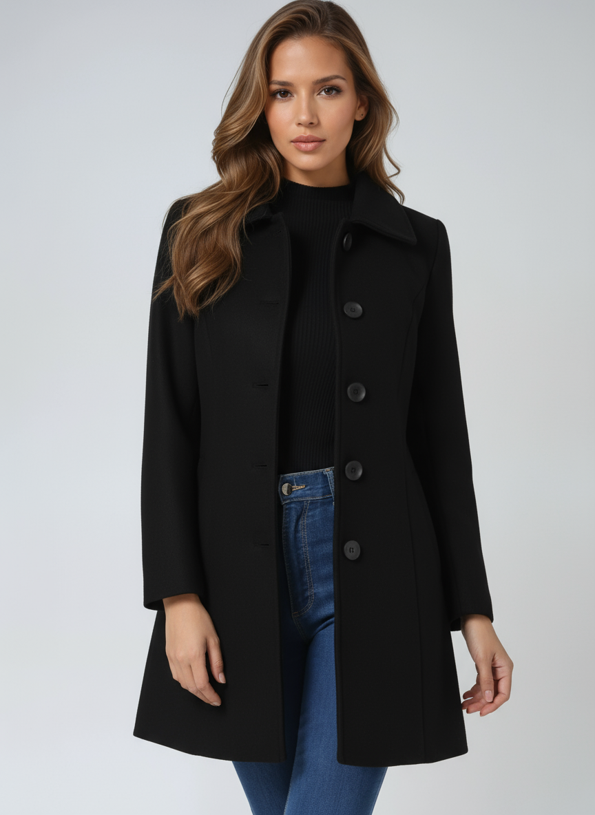 Trench Femme Hiver À Simple Boutonnage Et Coupe Ajustée
