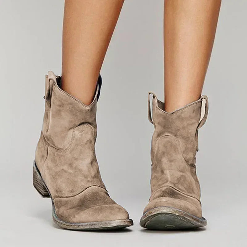 Bottes cowboy vintage à la cheville pour femme