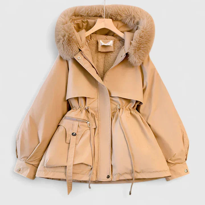 Veste matelassée coupe-vent à capuche pour femme