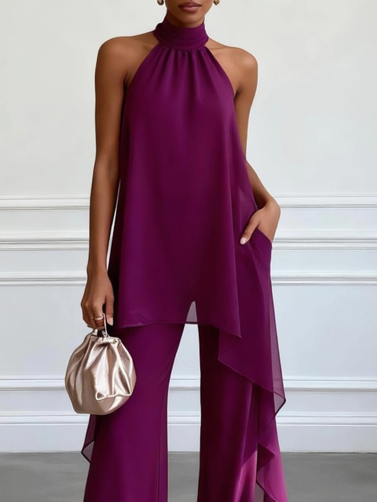 Ensemble halter raffiné pour femme