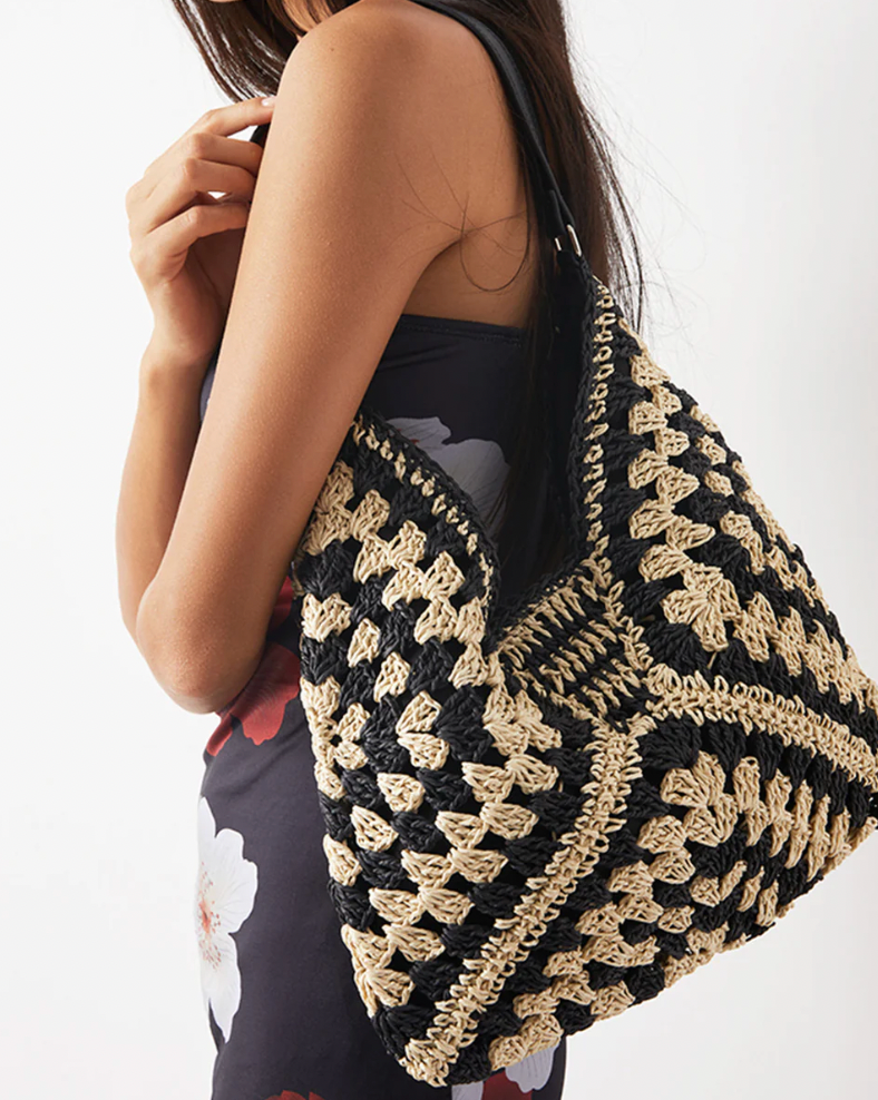Women's Woven Tote Shoulder Bag