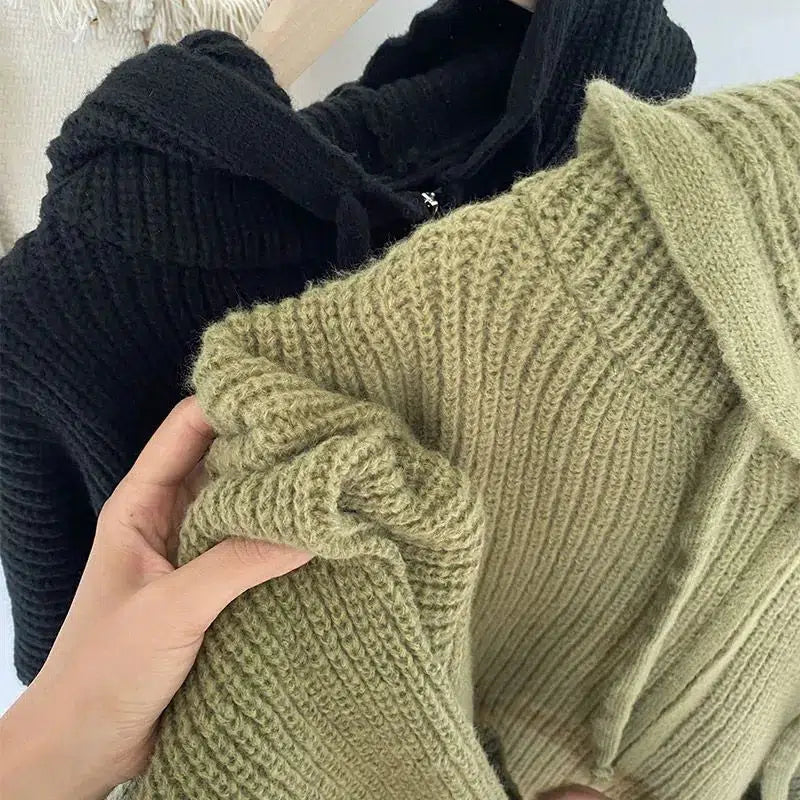 Cardigan Zippé À Capuche Pour Femme En Maille Douce