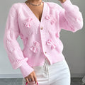 Cardigan boutonné à nœuds délicats pour femme