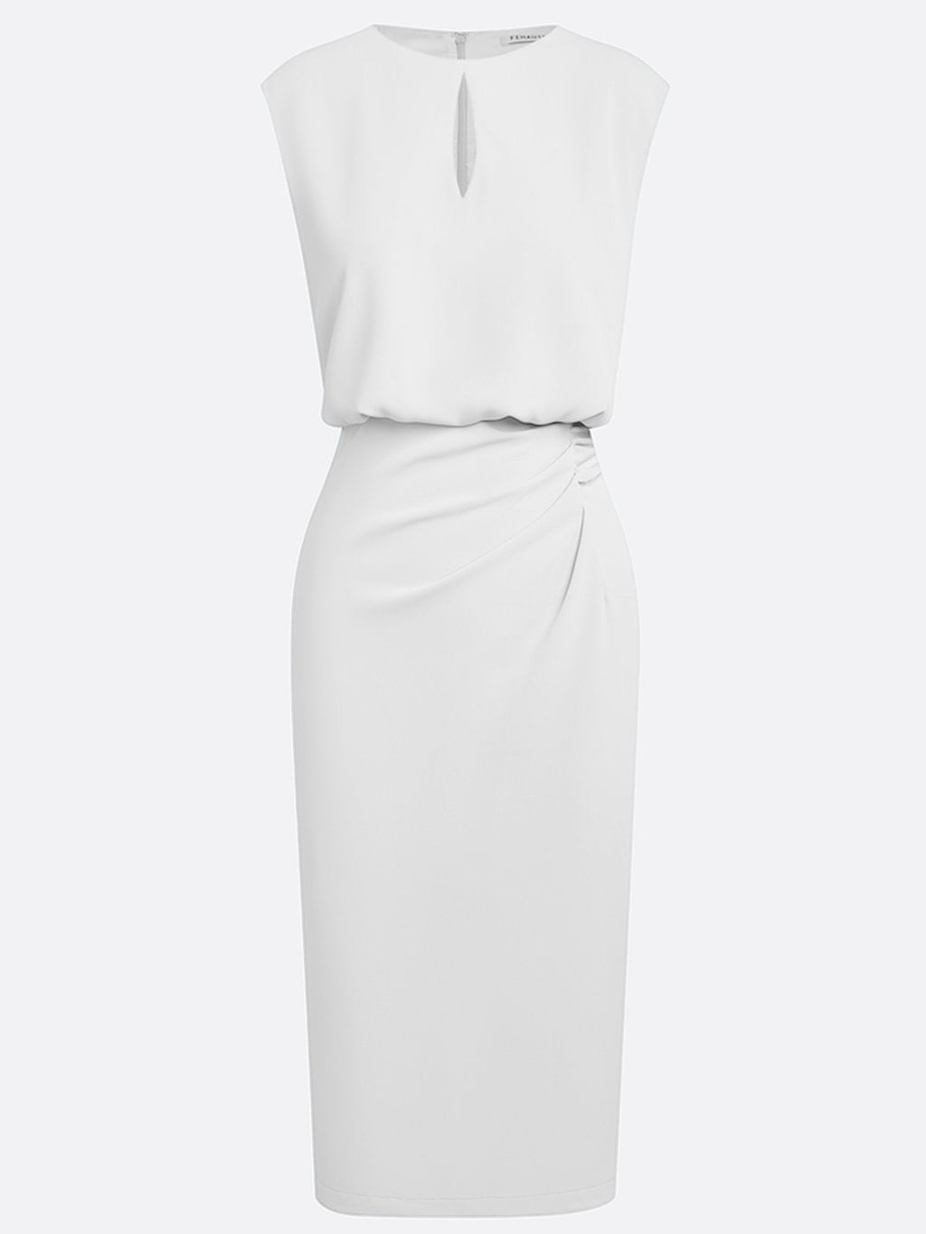 Robe Midi Femme Drapée À Décolleté Ouvert Et Coupe Ajustée
