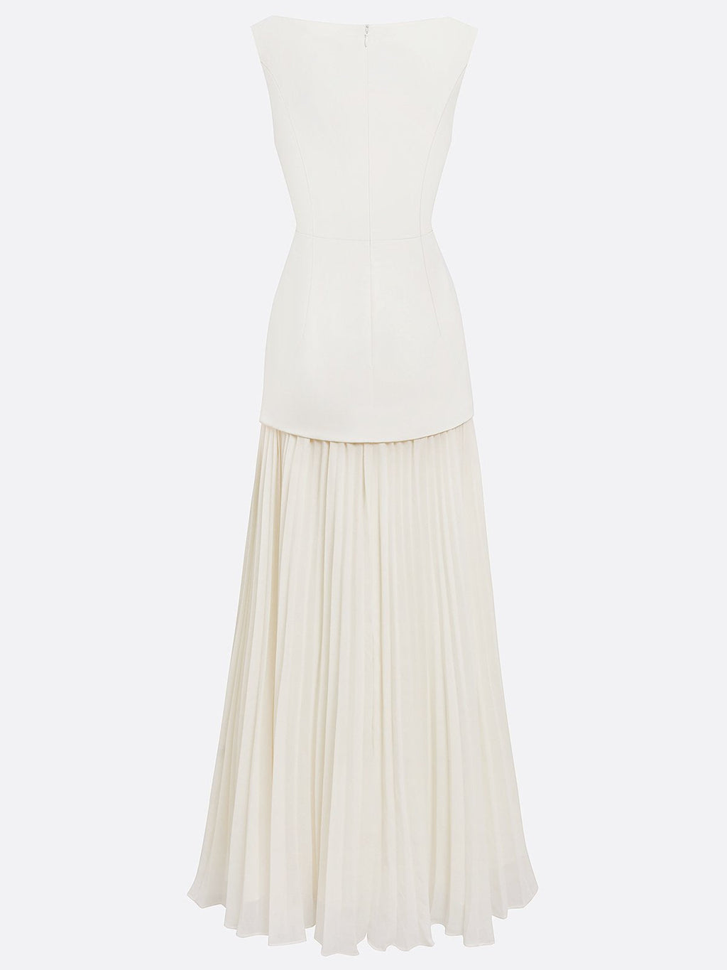 Robe longue plissée sans manches pour femme