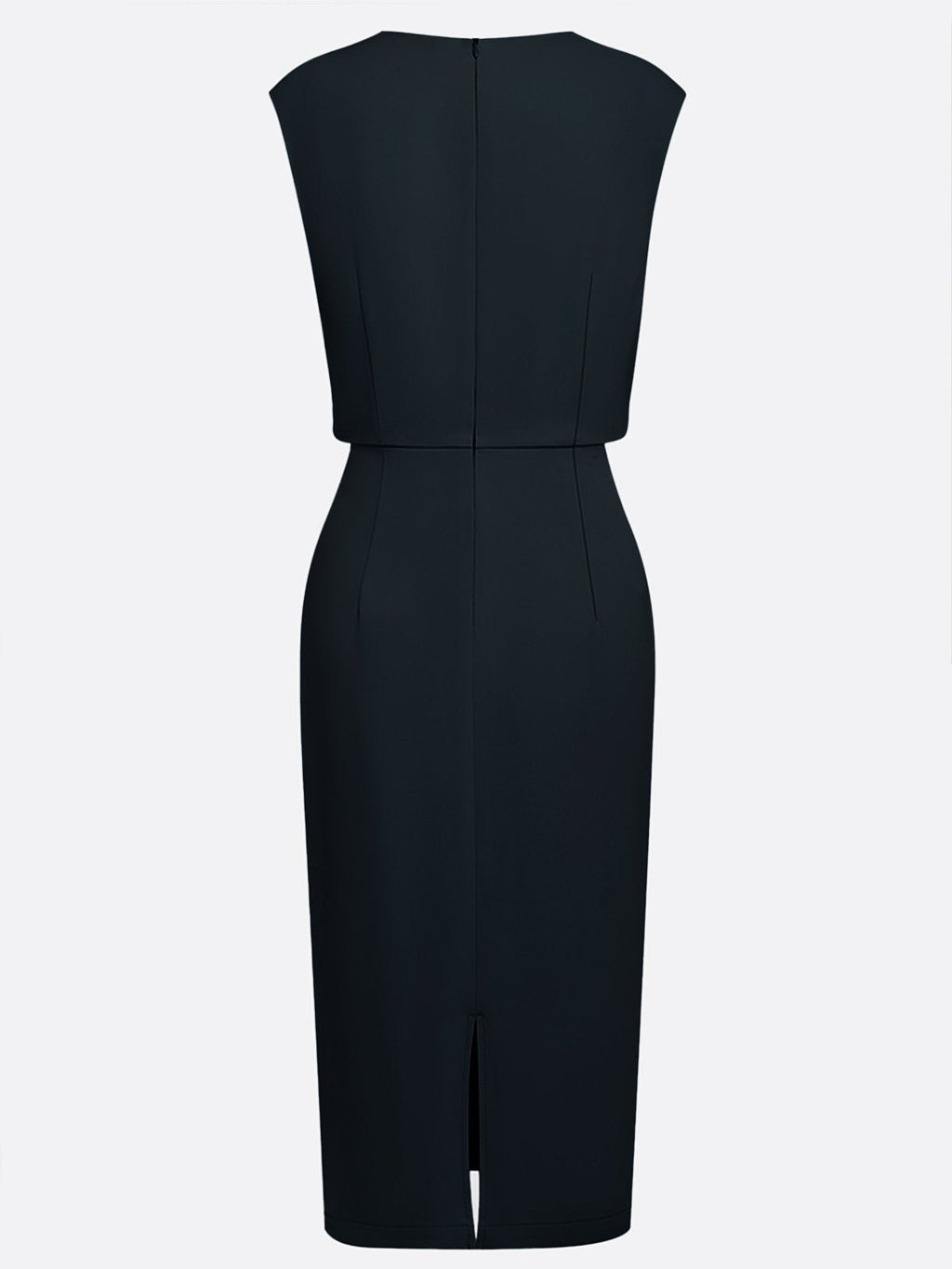 Robe Midi Femme Drapée À Décolleté Ouvert Et Coupe Ajustée