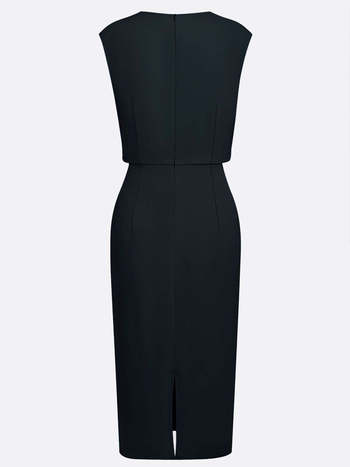 Robe Midi Femme Drapée À Décolleté Ouvert Et Coupe Ajustée