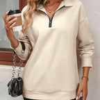 Sweat ample à col zippé pour femme