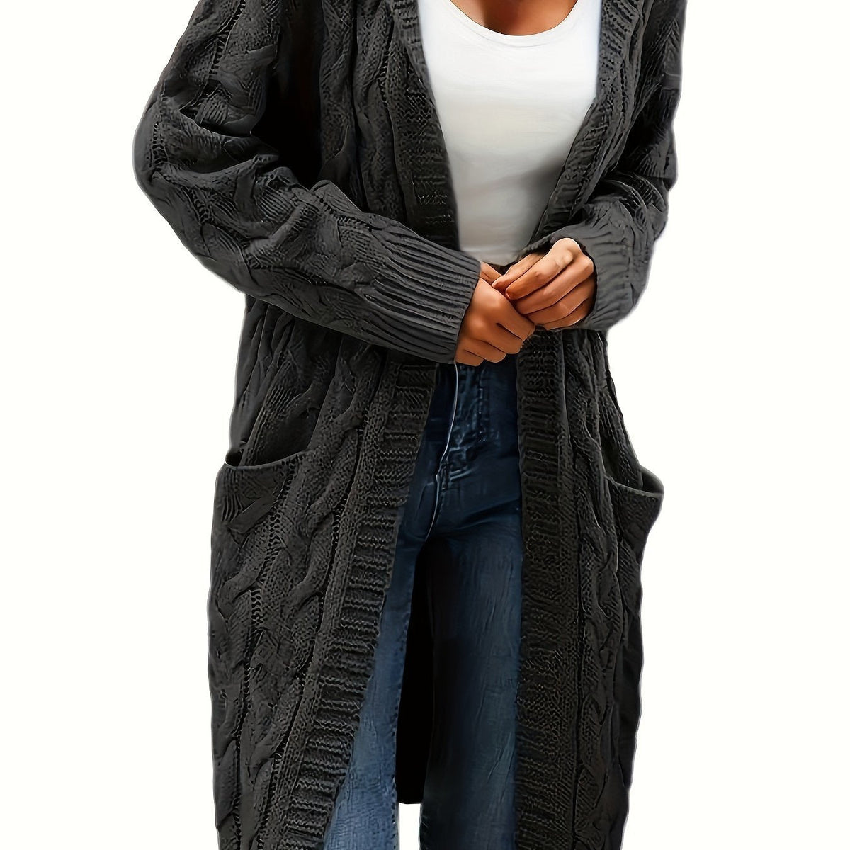 Gilet Femme En Maille Sans Col Avec Poche Pratique