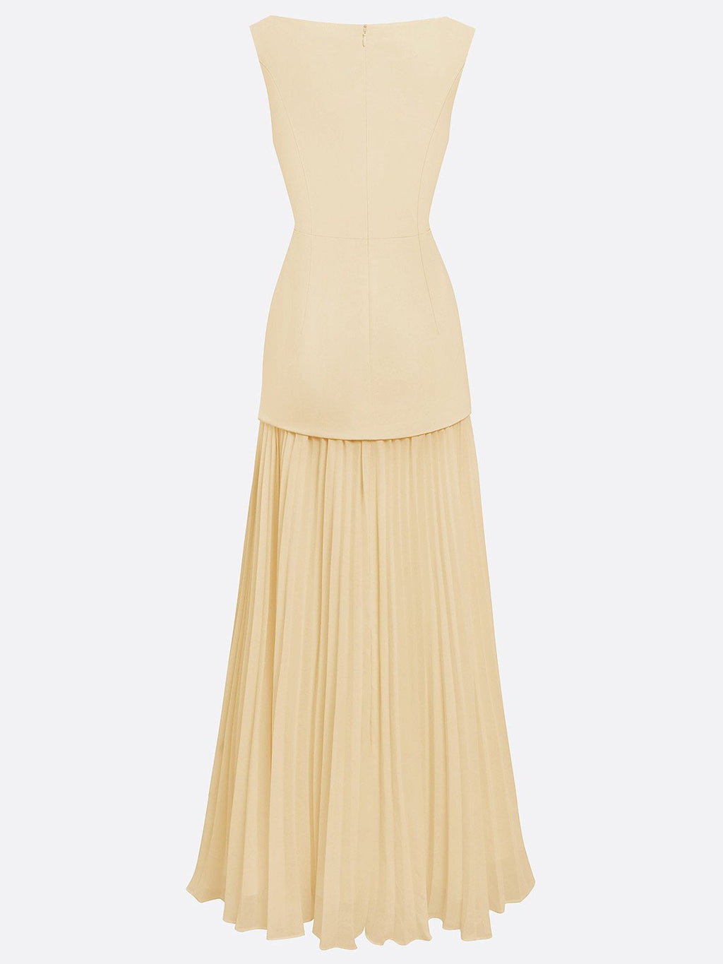 Robe longue plissée sans manches pour femme