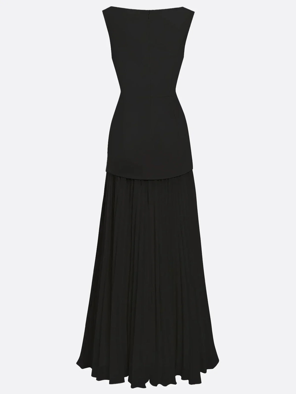 Robe longue plissée sans manches pour femme