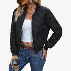Veste Matelassée Femme Style Bomber À Motif Losanges