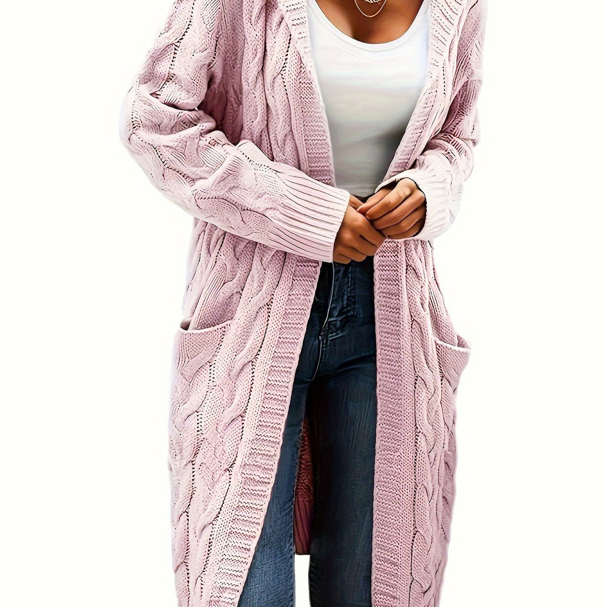 Gilet Femme En Maille Sans Col Avec Poche Pratique