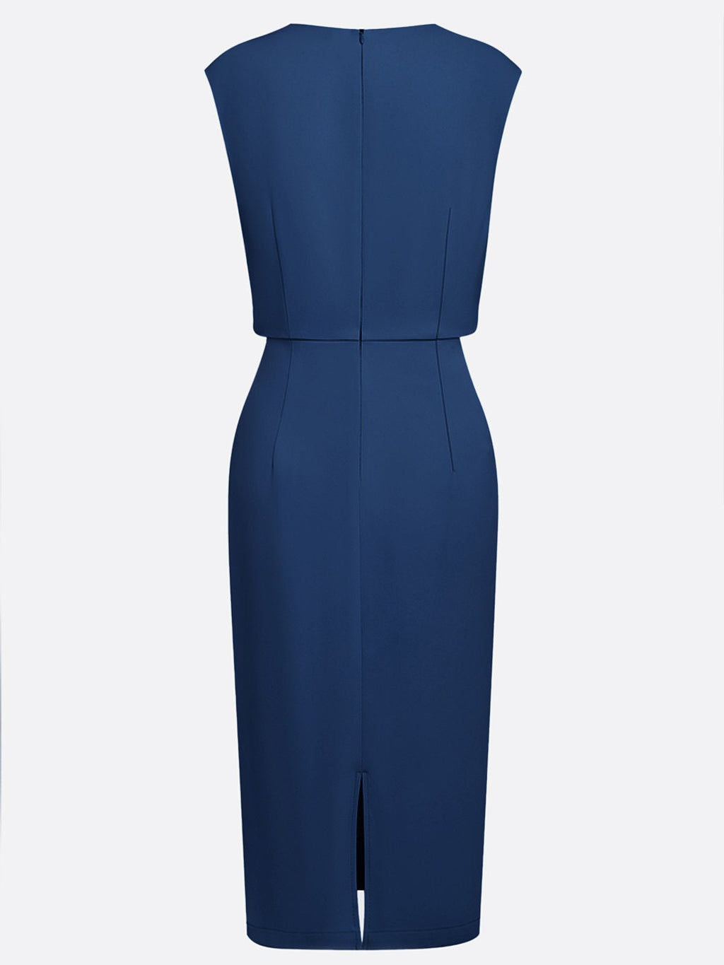 Robe Midi Femme Drapée À Décolleté Ouvert Et Coupe Ajustée