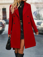 Trench Femme Double Boutonnage À Col À Revers Ajusté