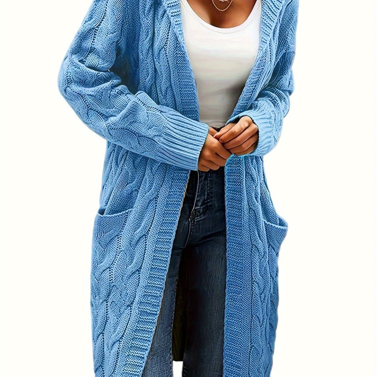 Gilet Femme En Maille Sans Col Avec Poche Pratique
