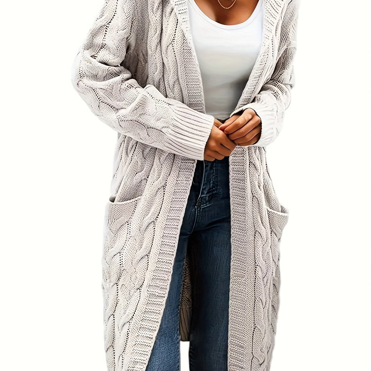 Gilet Femme En Maille Sans Col Avec Poche Pratique