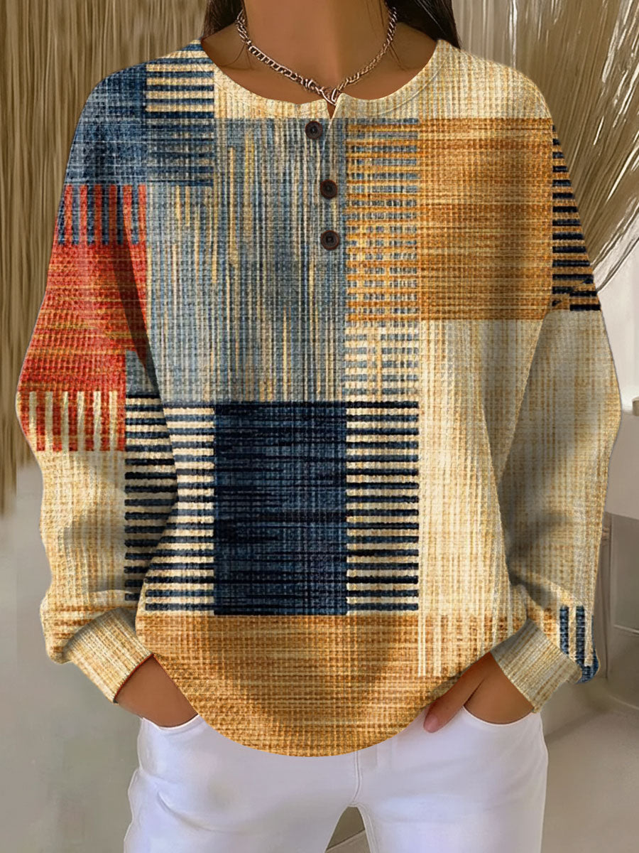 Pull Femme En Maille Gaufrée Épaisse Et Intérieur Brossé