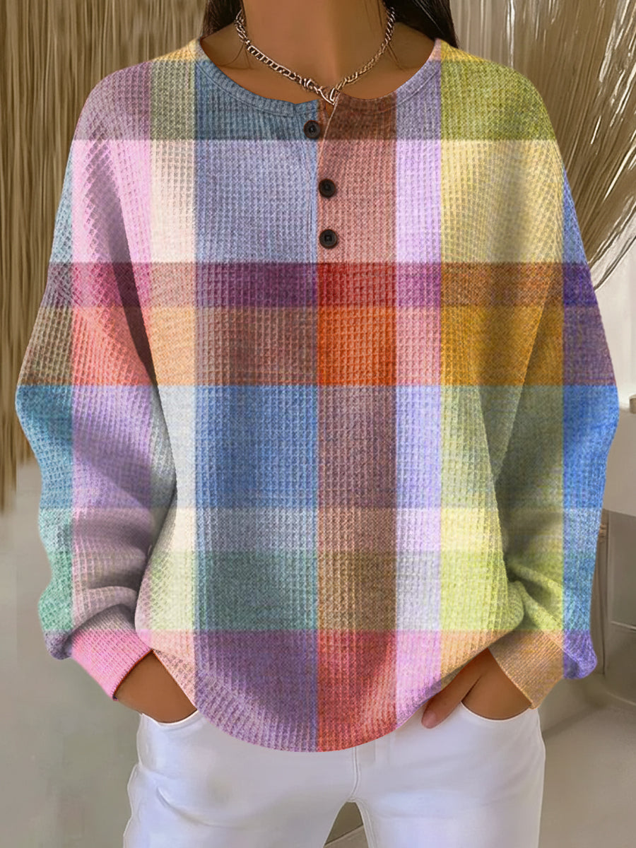 Pull Femme En Maille Gaufrée Épaisse Et Intérieur Brossé