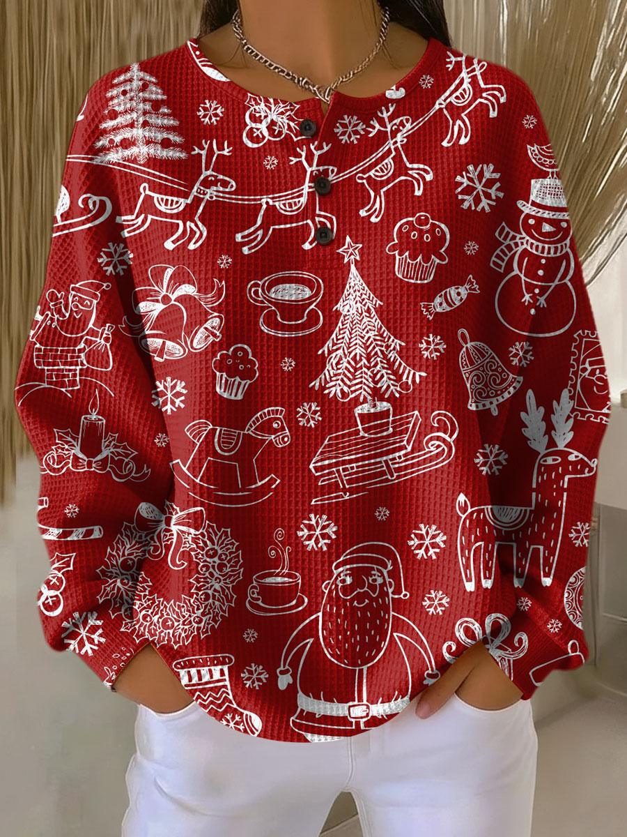 Pull Femme En Maille Gaufrée Épaisse Et Intérieur Brossé