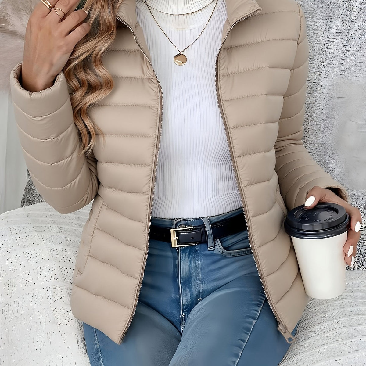 Veste Matelassée Légère Femme À Zip