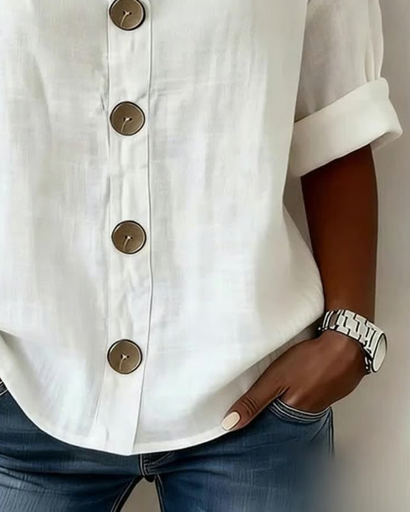 Blouse légère boutonnée coupe fluide pour femme