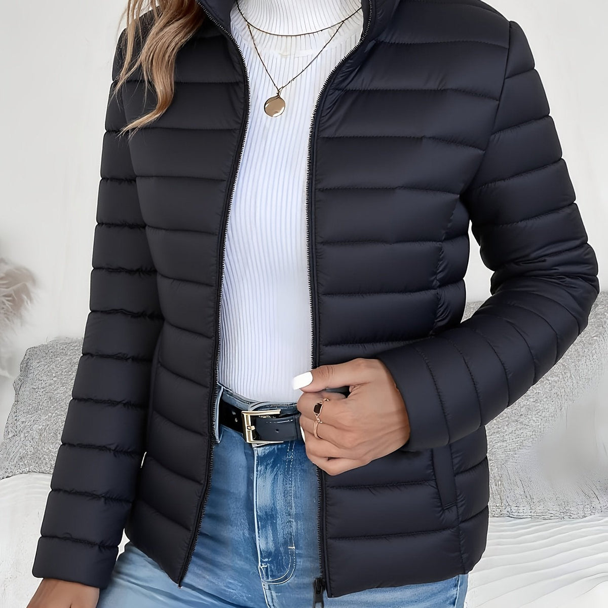 Veste Matelassée Légère Femme À Zip