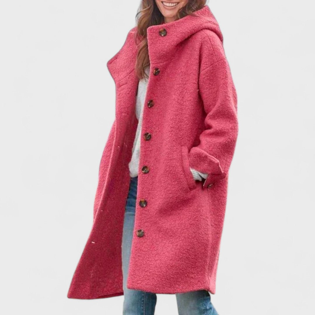 Veste en laine douce à poches spacieuses pour femme