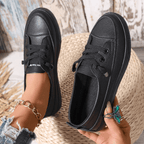 Chaussures Femme Orthopédiques En Cuir À Lacets Confortables