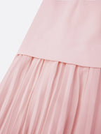 Robe longue plissée sans manches pour femme