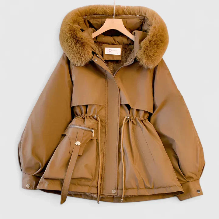Veste matelassée coupe-vent à capuche pour femme