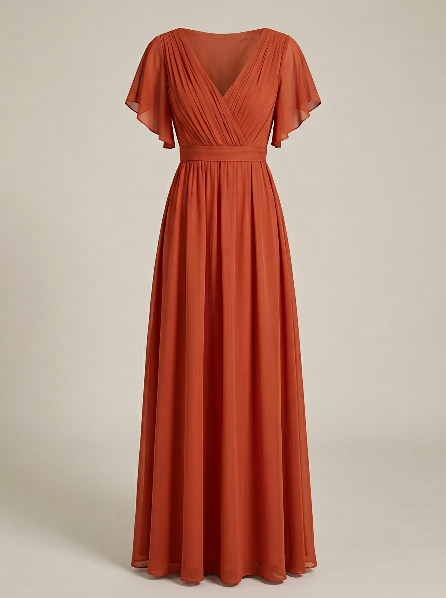 Robe Longue Femme En Mousseline À Volants Pour Soirée