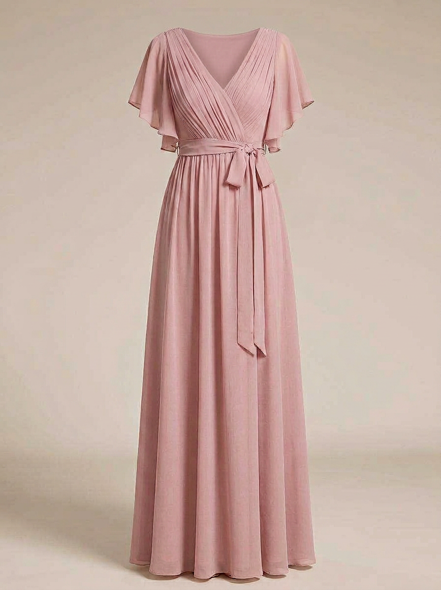 Robe Longue Femme En Mousseline À Volants Pour Soirée