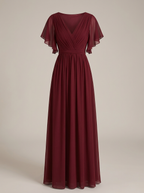 Robe Longue Femme En Mousseline À Volants Pour Soirée