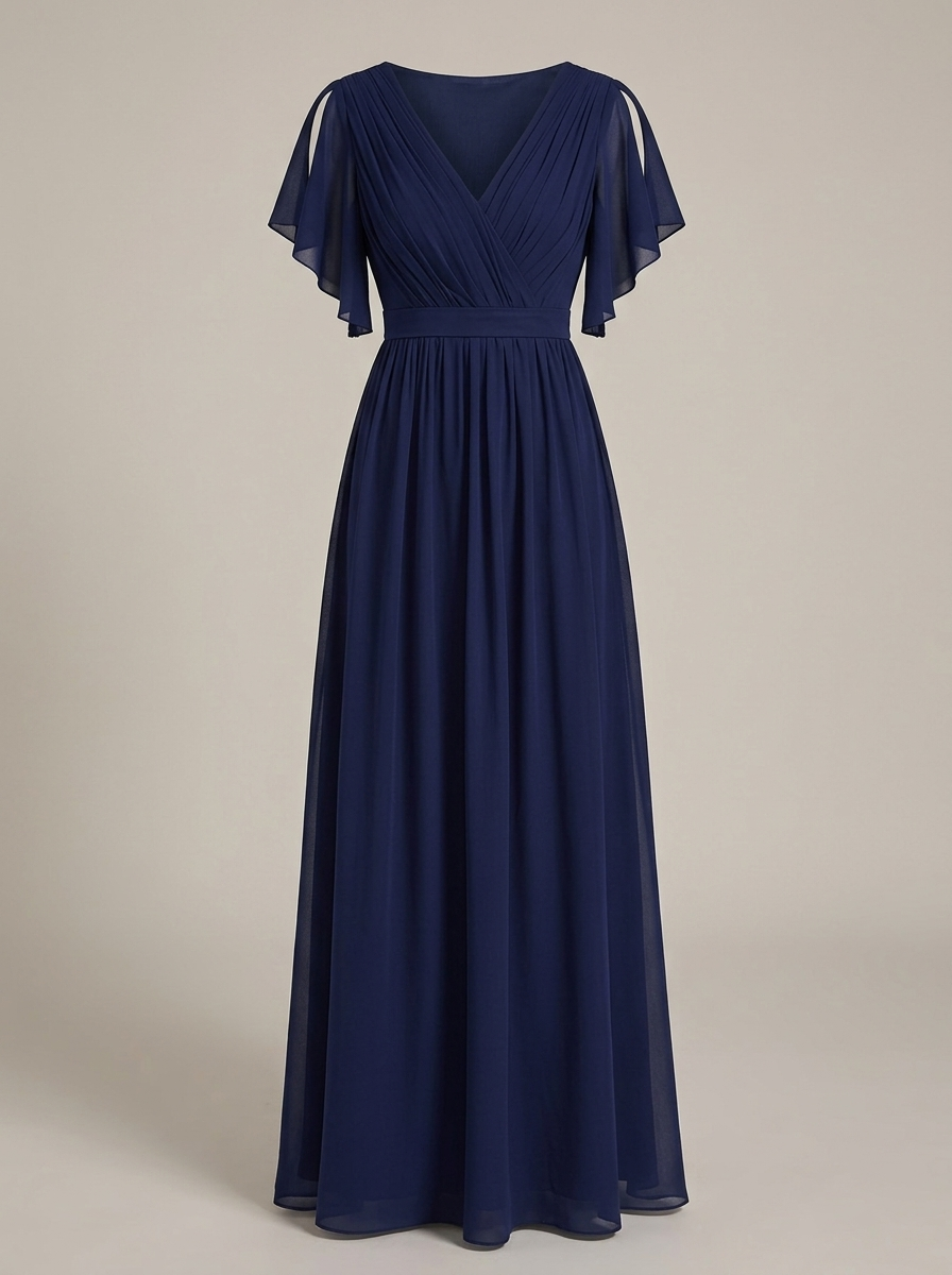 Robe Longue Femme En Mousseline À Volants Pour Soirée