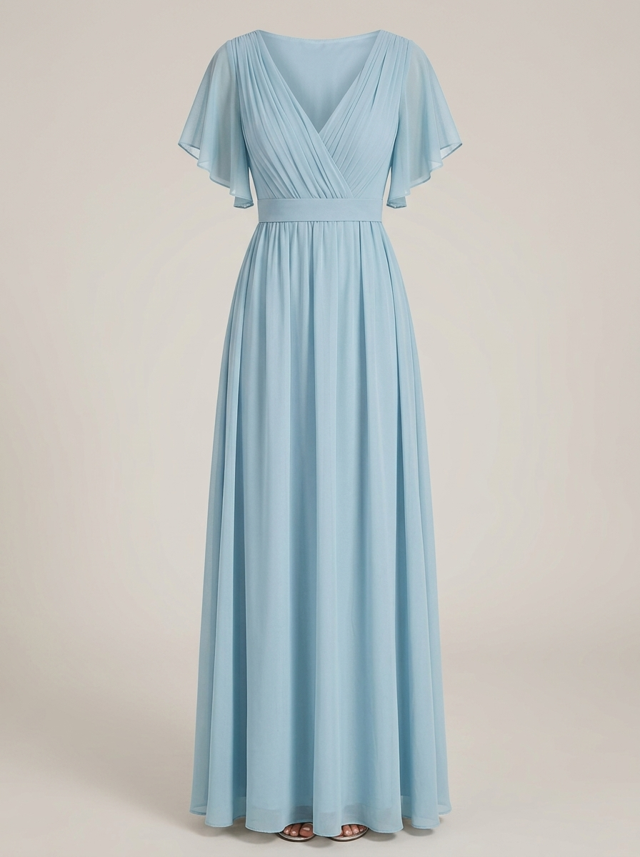 Robe Longue Femme En Mousseline À Volants Pour Soirée