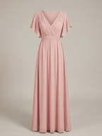 Robe Longue Femme En Mousseline À Volants Pour Soirée