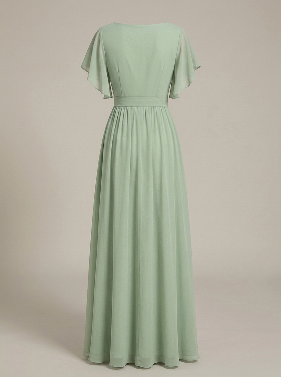 Robe Longue Femme En Mousseline À Volants Pour Soirée