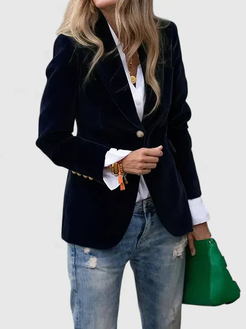 Blazer Femme Classique Coupe Structurée À Un Bouton
